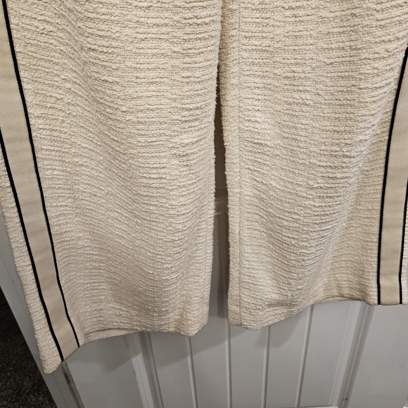 Maje pants  with braids Tweed effect High Waist Wide Leg Tweed Trousers - Picture 6 of 7